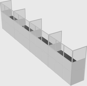 Shared rectangular cubicle