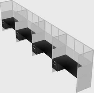 Shared rectangular cubicle