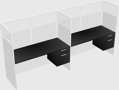 Shared rectangular cubicle