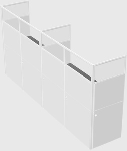 Shared rectangular cubicle