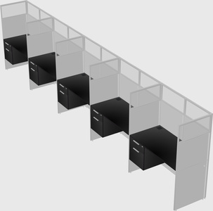 Shared rectangular cubicle