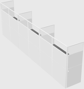 Shared rectangular cubicle