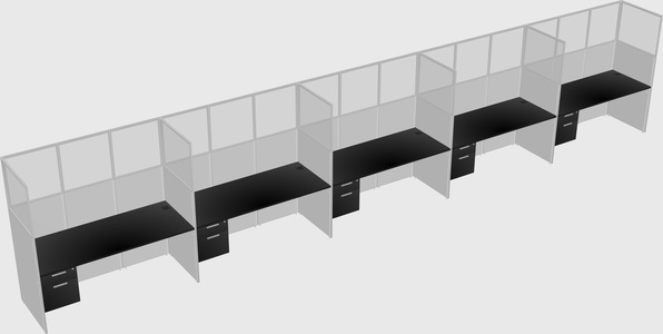 Shared rectangular cubicle