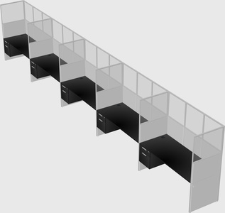 Shared rectangular cubicle