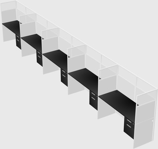 Shared rectangular cubicle