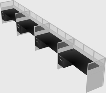 Shared rectangular cubicle