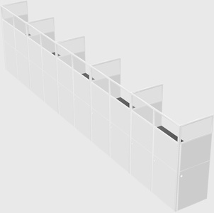 Shared rectangular cubicle