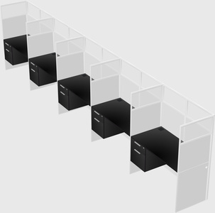 Shared rectangular cubicle