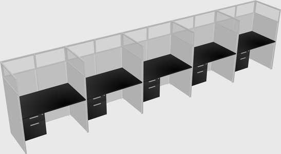 Shared rectangular cubicle