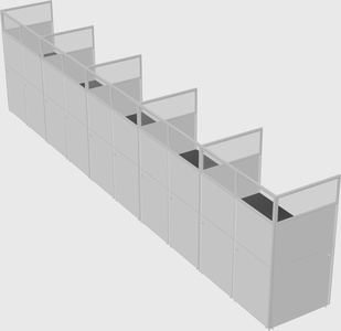 Shared rectangular cubicle