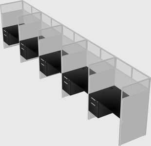 Shared rectangular cubicle