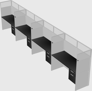 Shared rectangular cubicle