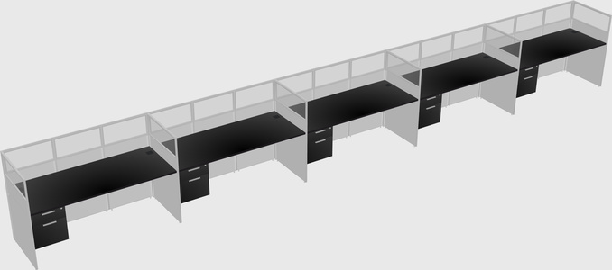 Shared rectangular cubicle