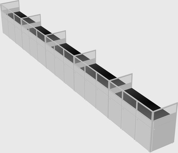 Shared rectangular cubicle