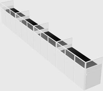 Shared rectangular cubicle