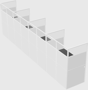 Shared rectangular cubicle