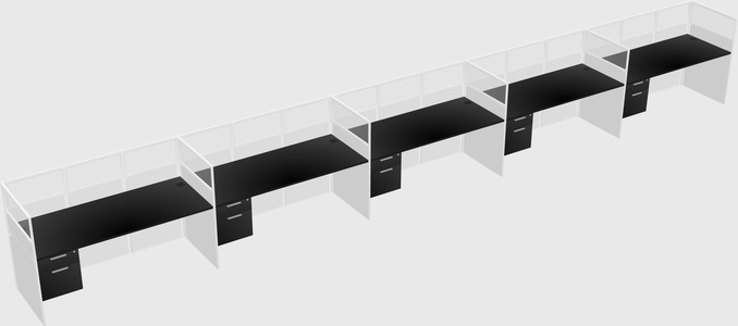 Shared rectangular cubicle