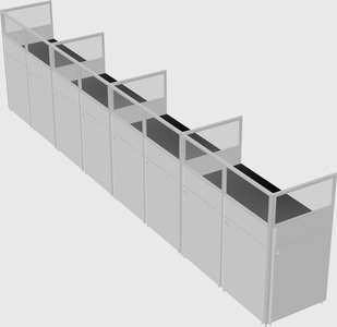 Shared rectangular cubicle