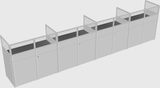 Shared rectangular cubicle