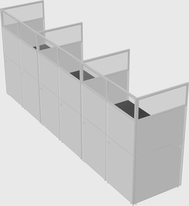 Shared rectangular cubicle