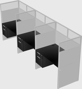 Shared rectangular cubicle