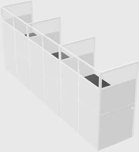 Shared rectangular cubicle