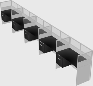 Shared rectangular cubicle