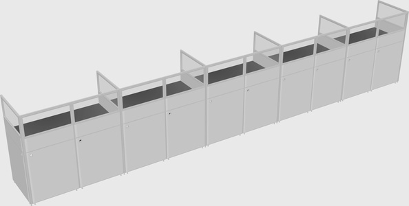 Shared rectangular cubicle