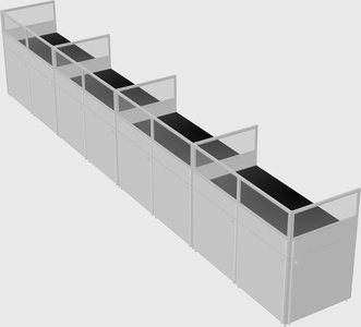 Shared rectangular cubicle