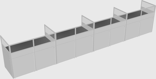 Shared rectangular cubicle
