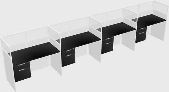 Shared rectangular cubicle