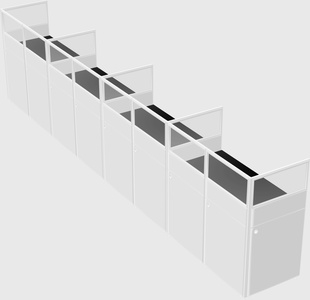 Shared rectangular cubicle