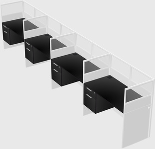 Shared rectangular cubicle