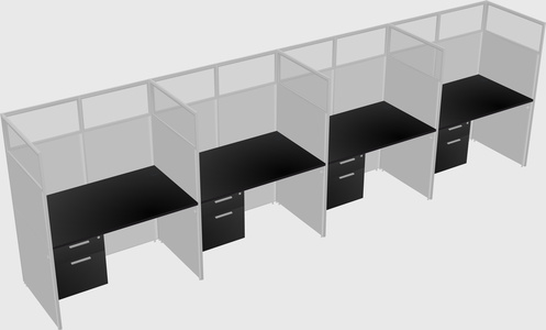 Shared rectangular cubicle