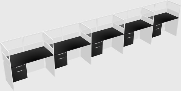 Shared rectangular cubicle