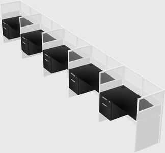 Shared rectangular cubicle