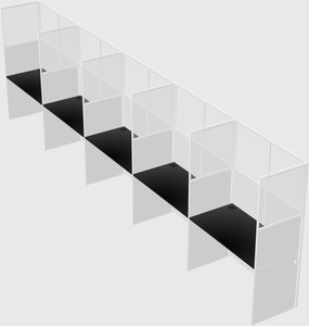 Shared rectangular cubicle
