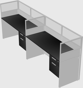 Shared rectangular cubicle