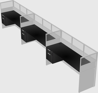 Shared rectangular cubicle