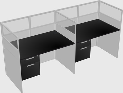 Shared rectangular cubicle