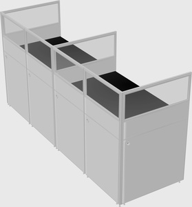 Shared rectangular cubicle