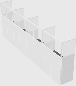 Shared rectangular cubicle