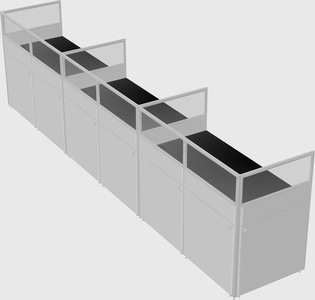 Shared rectangular cubicle