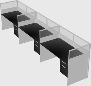 Shared rectangular cubicle