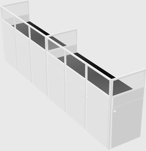 Shared rectangular cubicle