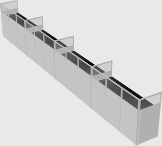 Shared rectangular cubicle