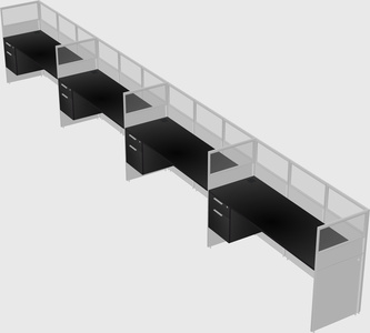 Shared rectangular cubicle