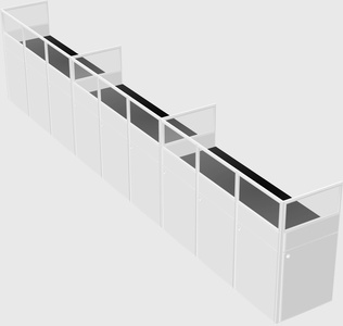 Shared rectangular cubicle