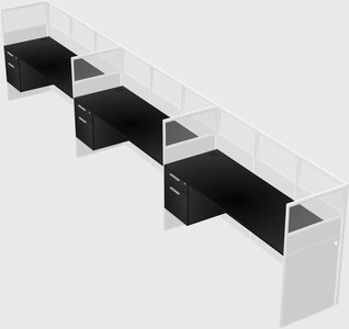 Shared rectangular cubicle
