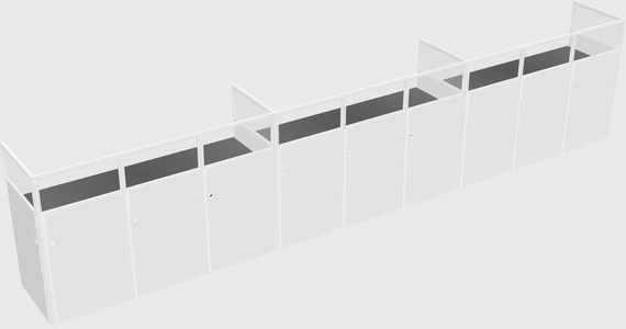 Shared rectangular cubicle